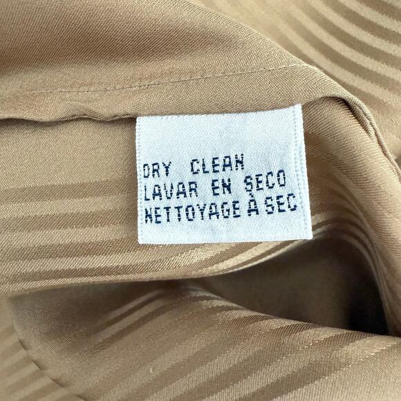 Vintage 1990s Rena Rowan Silk Vertical Stripe Button-Up Shirt Sz 10 Minimalist - Picture 5 of 6